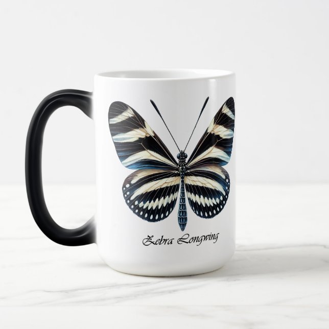 Caneca Mágica Elegante Envoltório de Borboleta de Asa Longa Zebr (Esquerda)