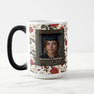 Caneca Mágica Elegante Flor de Rosa Graduado Turma De