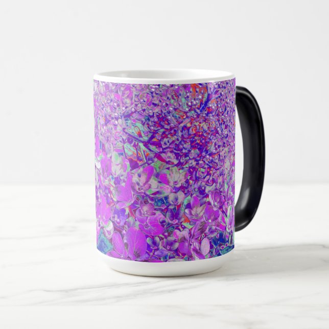 Caneca Mágica Elegante Hortênsia Limelight Roxa e Azul (Frente Esquerda)