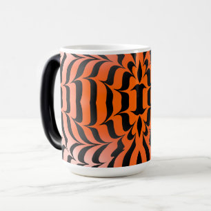 Caneca Mágica Elegante Impressão de Escórias Estéticas Laranja e