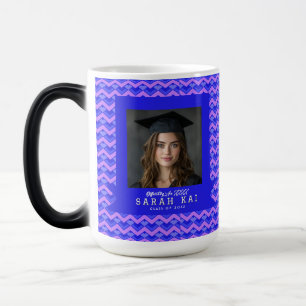 Caneca Mágica Elegante Padrão Chevron Festa de Formatura