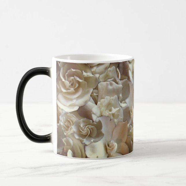 Caneca Mágica Elegante Rosa Floral Padrão Petal (Esquerda)