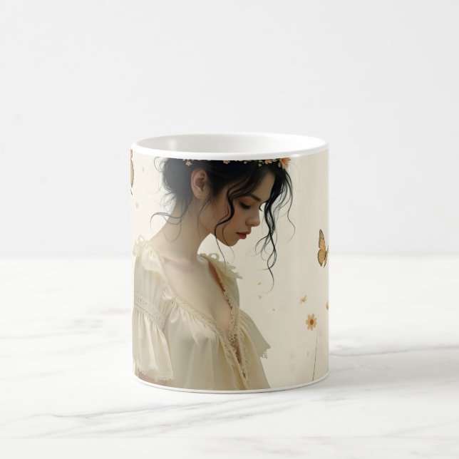 Caneca Mágica Eleição gentil em uma dança de borboleta (Centro)