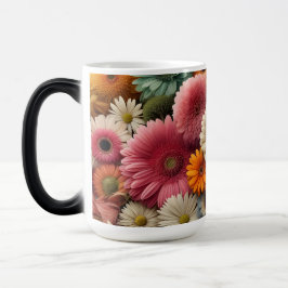 Caneca Mágica Eleve Seu Espaço Colorido Gerbera Daisy Floral