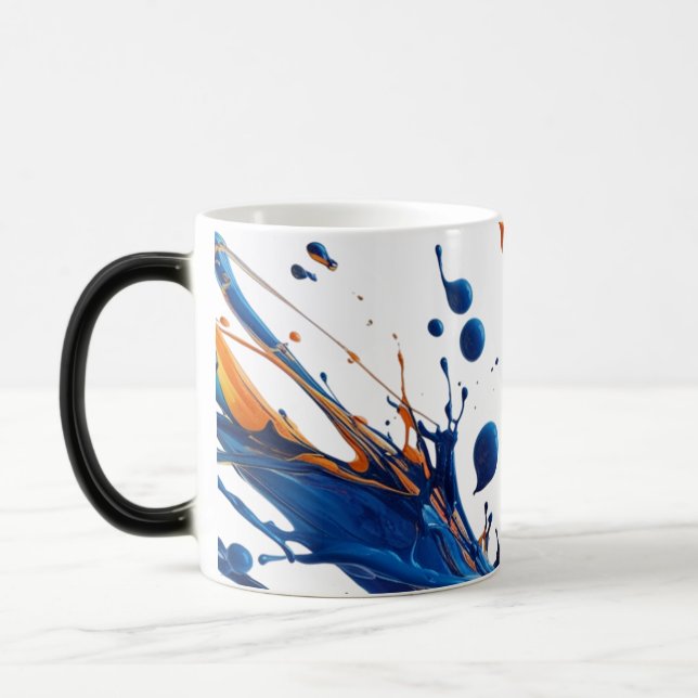 Caneca Mágica Energia em negrito - Abstrato dinâmica de azul e l (Esquerda)