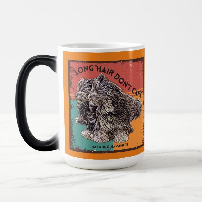 Caneca Mágica Engraçada E Bonita Cãozinha De Cabelo Longo Para A (Esquerda)