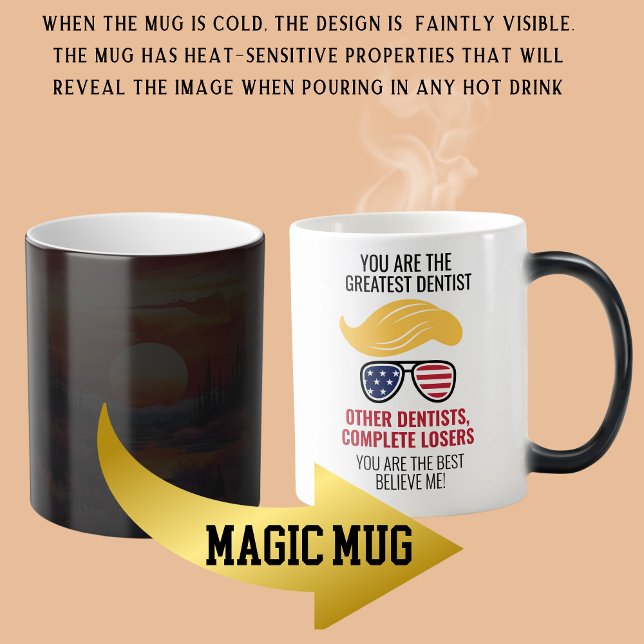 Caneca Mágica Engraçado Trump Melhor Dentista Magia Mug (Criador carregado)