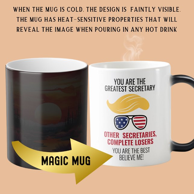Caneca Mágica Engraçado Trump Melhor Secretário (Criador carregado)