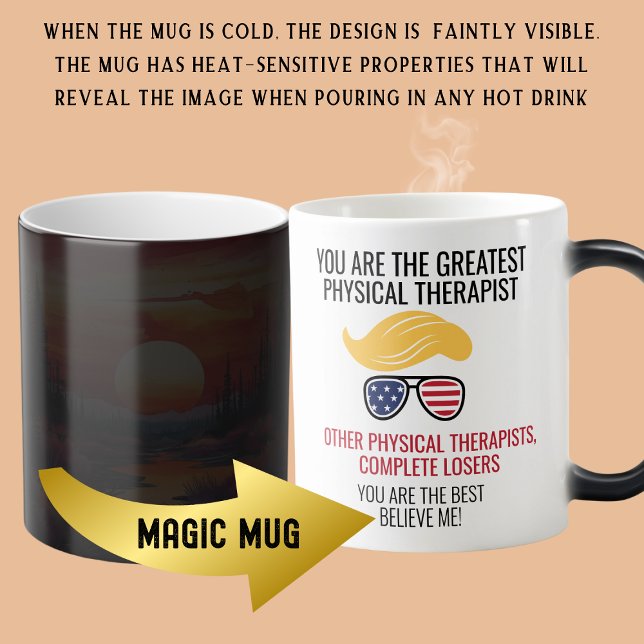 Caneca Mágica Engraçado Trump Melhor Terapêutica Física (Criador carregado)
