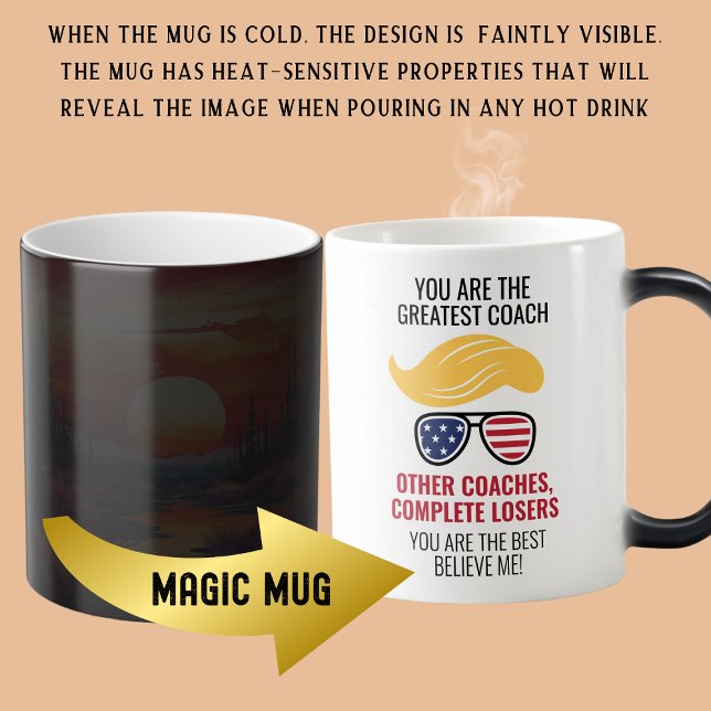 Caneca Mágica Engraçado Trump Melhor Treinador (Criador carregado)