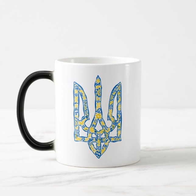 Caneca Mágica Énica nacional ucraniana emblem trident trizub (Esquerda)