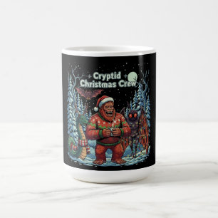 Caneca Mágica Equipe Divertida de Cryptids de Natal Pé Grande,