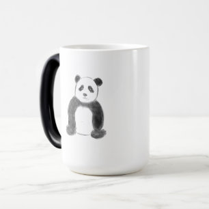 Caneca Mágica Esboço preto e branco do panda