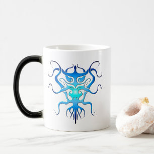Caneca Mágica Espécie alienígena Tatuagem Tribal Design - Azul