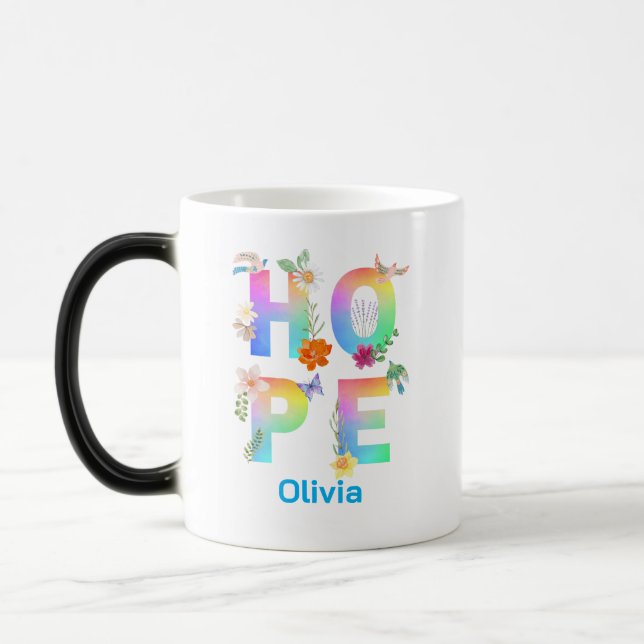 Caneca Mágica Esperança de inspiração motivacional artística pos (Esquerda)