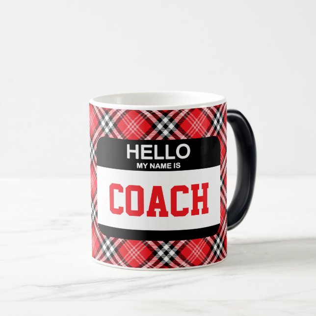 Caneca Mágica Esportes Olá Meu Nome É Equipe De Nomes Da COACH R (Frente Esquerda)