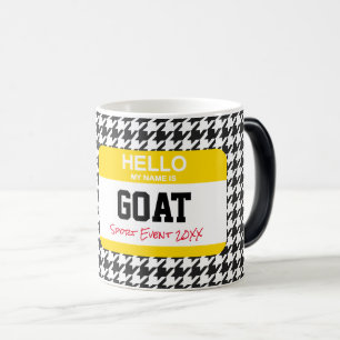 Caneca Mágica Esportes Olá Meu Nome É Goat Houndstooth Year