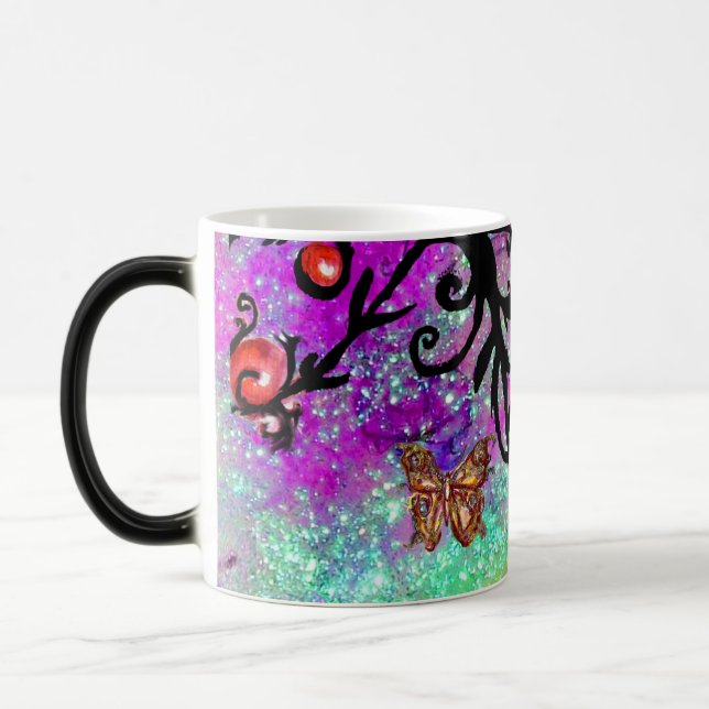 CANECA MÁGICA ESPUMANTES, MONOGRAMA FLORAL NEGRA, (Esquerda)