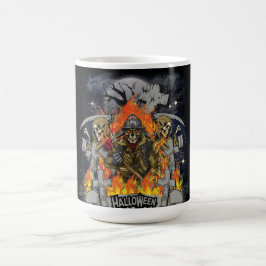 Caneca Mágica Esqueleto Assustador No Halloween Noturno