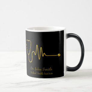 Caneca Mágica Estetoscópio de Ouro de Luxo Onda ECG Linha EKG Mé
