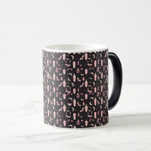 Caneca Mágica Estilo branco, bruxaria-vampiro, preto e rosa