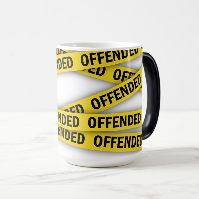 Caneca Mágica Estou ofendido que a fita policial não atravesse (Frente Esquerda)