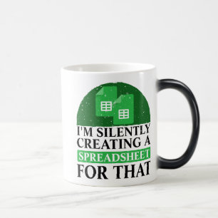 Caneca Mágica Estou Silenciosamente Criando Uma Planilha Para Is