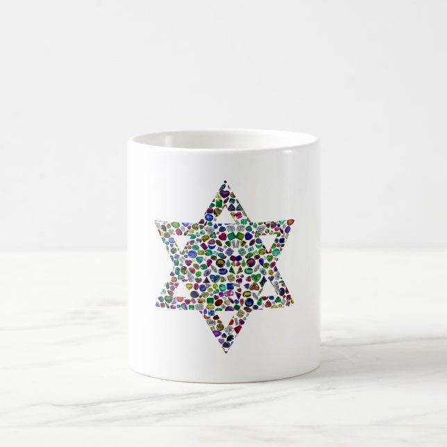 Caneca Mágica Estrela de David feita com Gemstones em Todas as C (Centro)