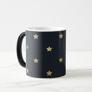 Caneca Mágica Estrelas Douradas no Preto Meia-Noite