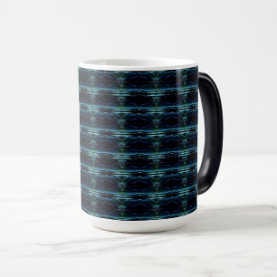 Caneca Mágica Estrelas Verdes Azuis do Arco-Íris, Padrão Artdeco