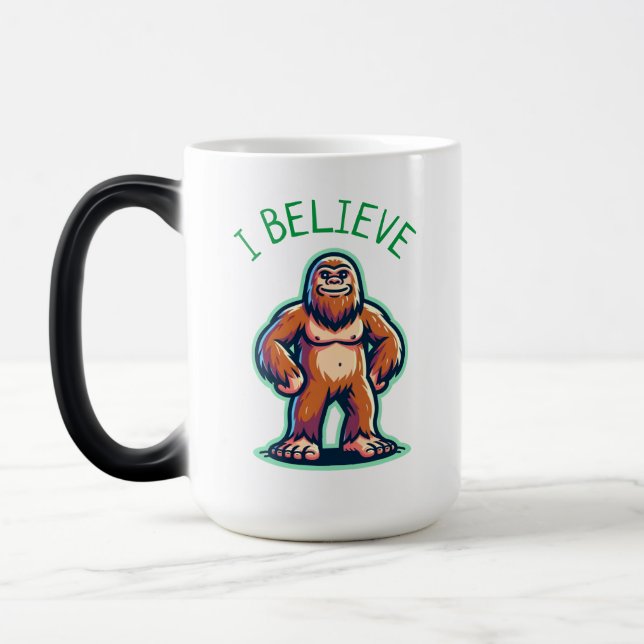 Caneca Mágica Eu Acredito Que Sasquatch Bigfoot (Esquerda)