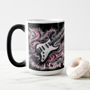 Caneca Mágica Eu Adoro Rock N Roll Pintura Elétrica De Violão
