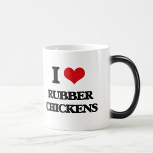 Caneca Mágica Eu amo as galinhas de borracha