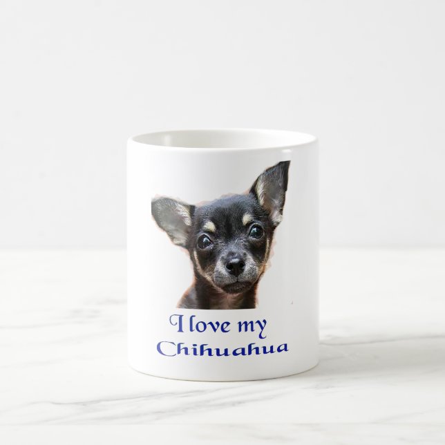 Caneca Mágica Eu amo meu Chihuahua Magic Mug (Centro)
