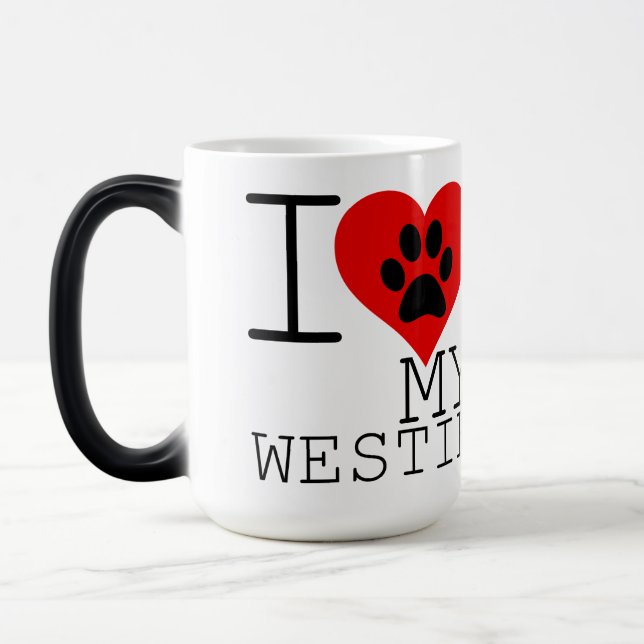 CANECA MÁGICA EU AMO MEU WESTIE (Esquerda)