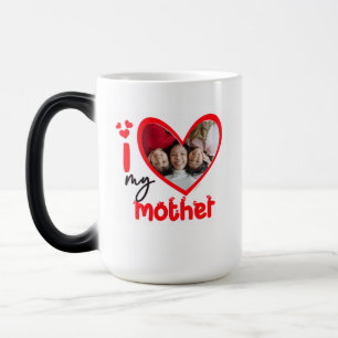 Caneca Mágica Eu Amo Minha Mãe Foto Dotada De Café.