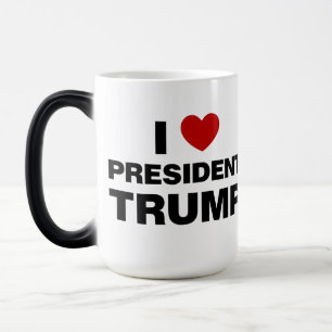 Caneca Mágica Eu Amo o Presidente Trump Heart