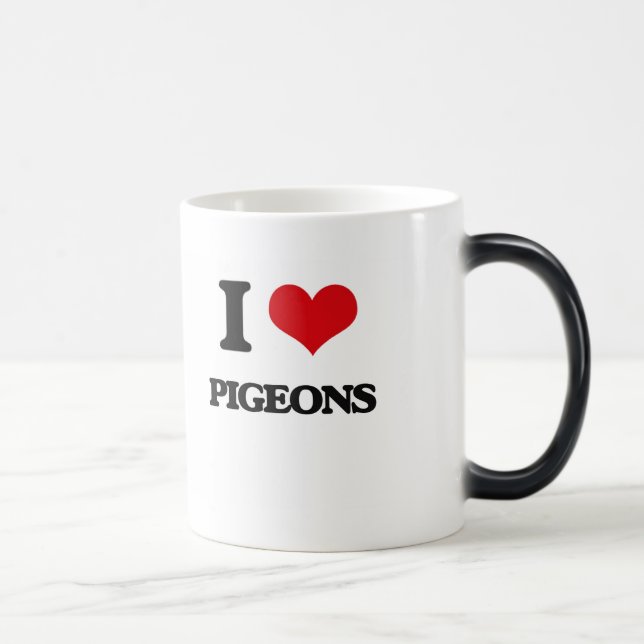 Caneca Mágica Eu amo pombos (Direita)