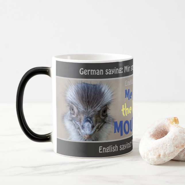 Caneca Mágica Eu levei o cabelo para a montanha - alemão bobo! (Com Donut)