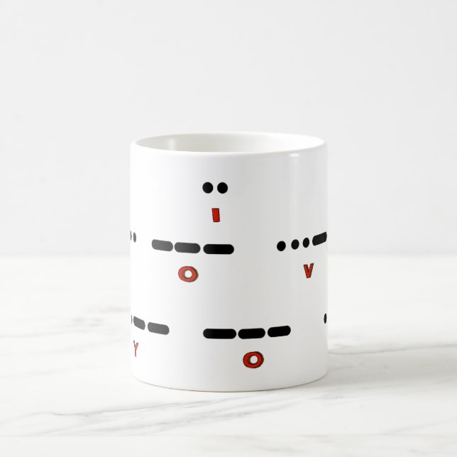 Caneca Mágica Eu Te Amo Morse Code Morphing Mug (Centro)