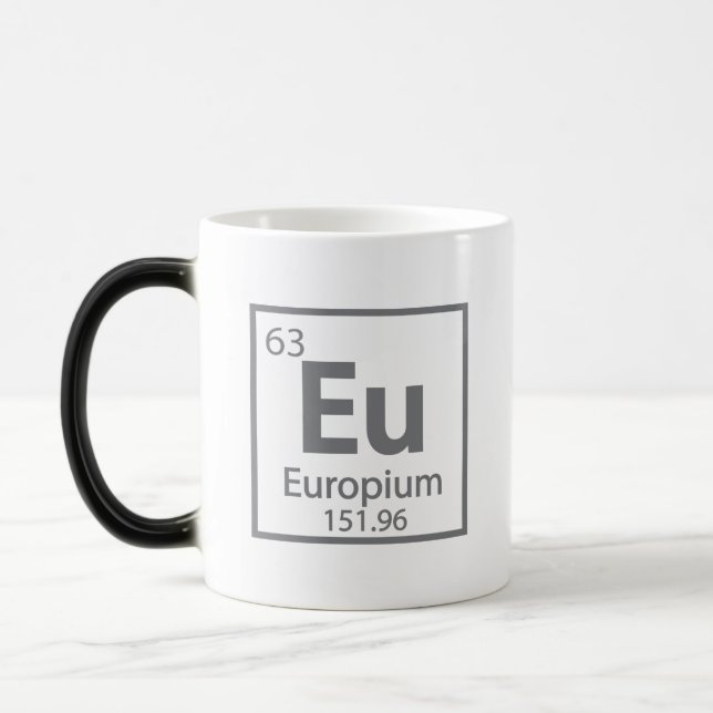 Caneca Mágica Europium - Europa Ciência, design de Mesa Periódic (Esquerda)