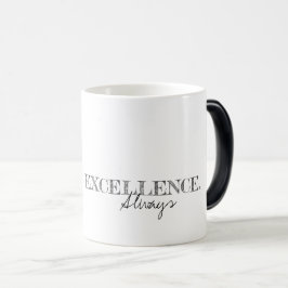 Caneca Mágica Excelência sempre Inspiração Tipografia moderna