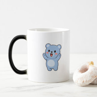 Caneca Mágica Excited Bear Minimal Kawaii Style