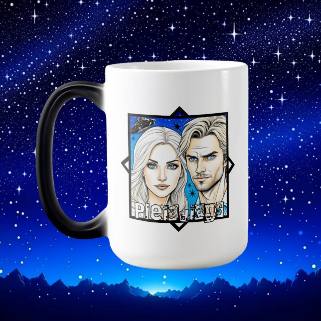 Caneca Mágica Extraterrestres Pleiadianos e OVNI (Criador carregado)