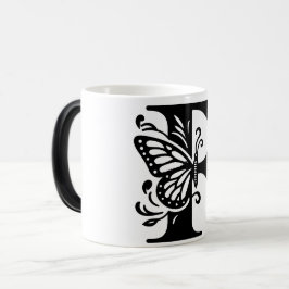 Caneca Mágica F Alphabet black butterfly