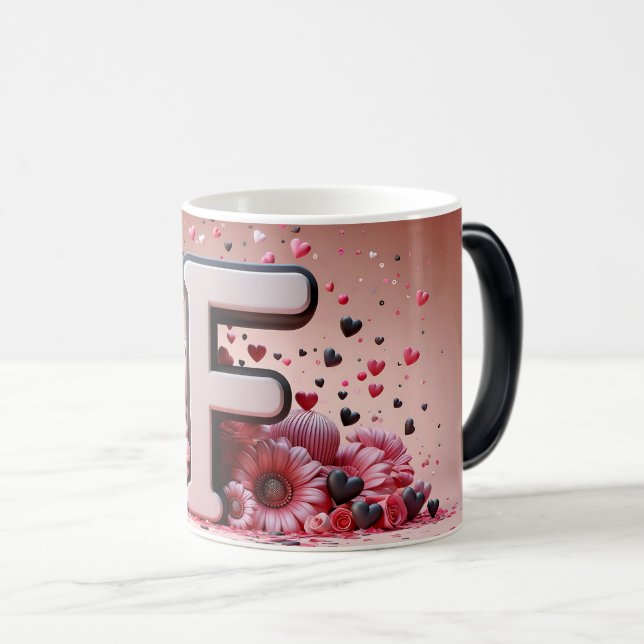 Caneca Mágica F Valentine Alphabet 3D (Frente Esquerda)