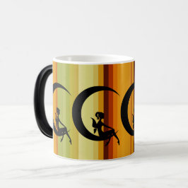 Caneca Mágica Fada Silhouette na Design de Lua Crescente
