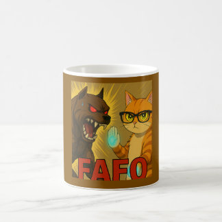 Caneca Mágica FAFO – Small Cat, Big Attitude Coffee Mug