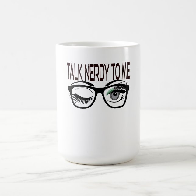 Caneca Mágica Fale Comigo Com Os Óculos De Geek Piscando Em Verd (Center)