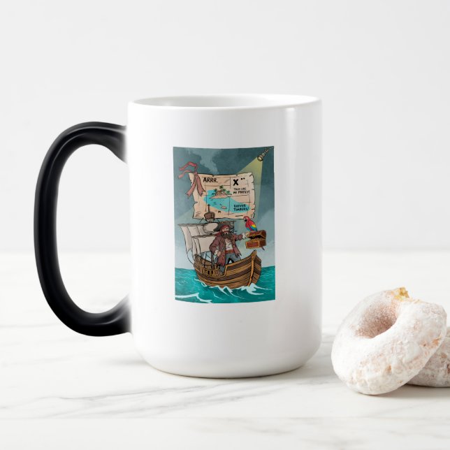 Caneca Mágica Fale como um Pirata DayMug (Com Donut)